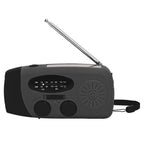 Hand Crank Solar Radio with LED Flashlight Portable FM AM WB USB Radio for Emergency Disaster PreventionBlack Japanese
