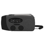Hand Crank Solar Radio with LED Flashlight Portable FM AM WB USB Radio for Emergency Disaster PreventionBlack Japanese