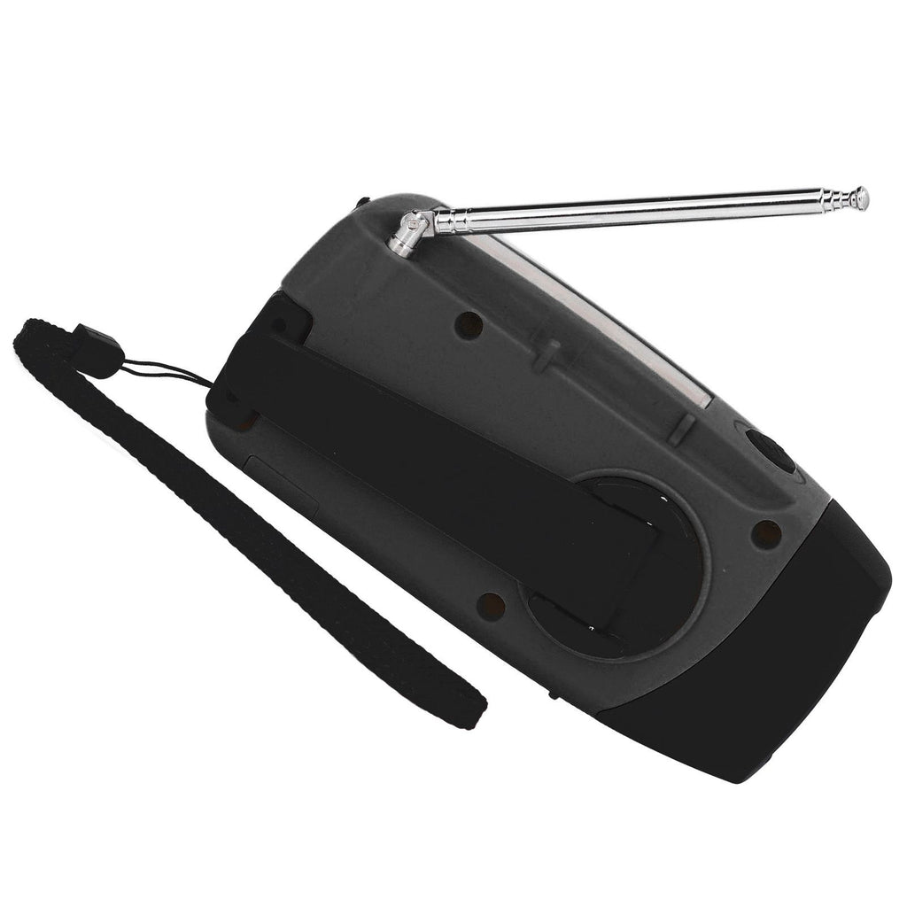 Hand Crank Solar Radio with LED Flashlight Portable FM AM WB USB Radio for Emergency Disaster PreventionBlack Japanese