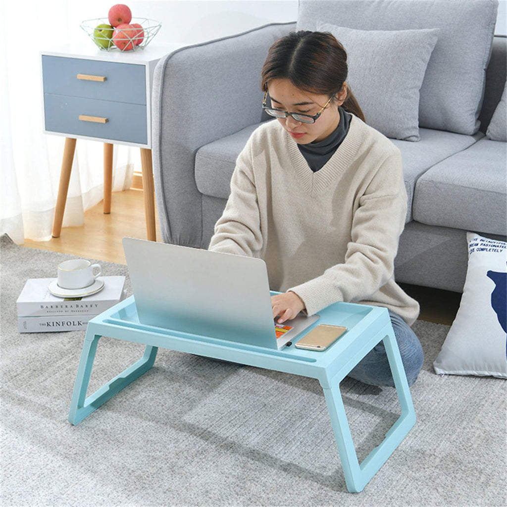 Laptop Bed Tray Table Portable Lightweight Mini Picnic Table for Laptop Working Writing Blue