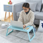 Laptop Bed Tray Table Portable Lightweight Mini Picnic Table for Laptop Working Writing Blue