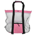 Beach Bags Mesh Cotton Oversized Storage Tote Bags for Beach Picnic Barbecue Camping Pink