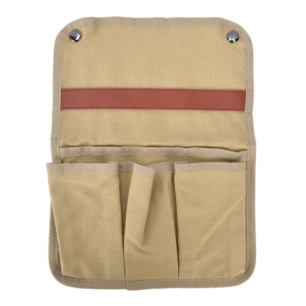 Camping Chair Armrest Storage Bag Large Capacity Multiple Pockets Portable Chair Hanging Storage Bag for Outdoor BeachKhaki