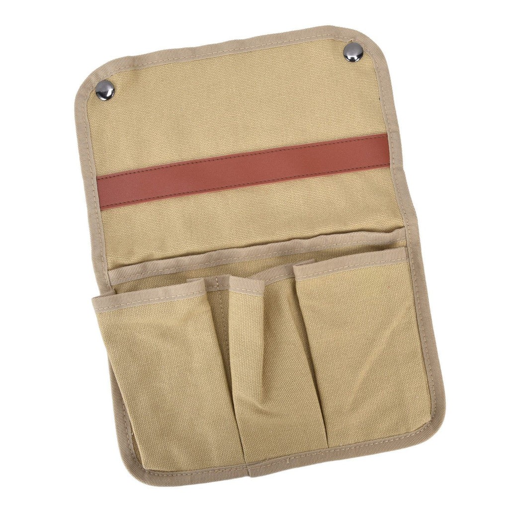 Camping Chair Armrest Storage Bag Large Capacity Multiple Pockets Portable Chair Hanging Storage Bag for Outdoor BeachKhaki