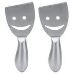 2pcs Cheese Plane Multifunctional Stainless Steel Smile Style Cheese Shaver for Kitchen Baking