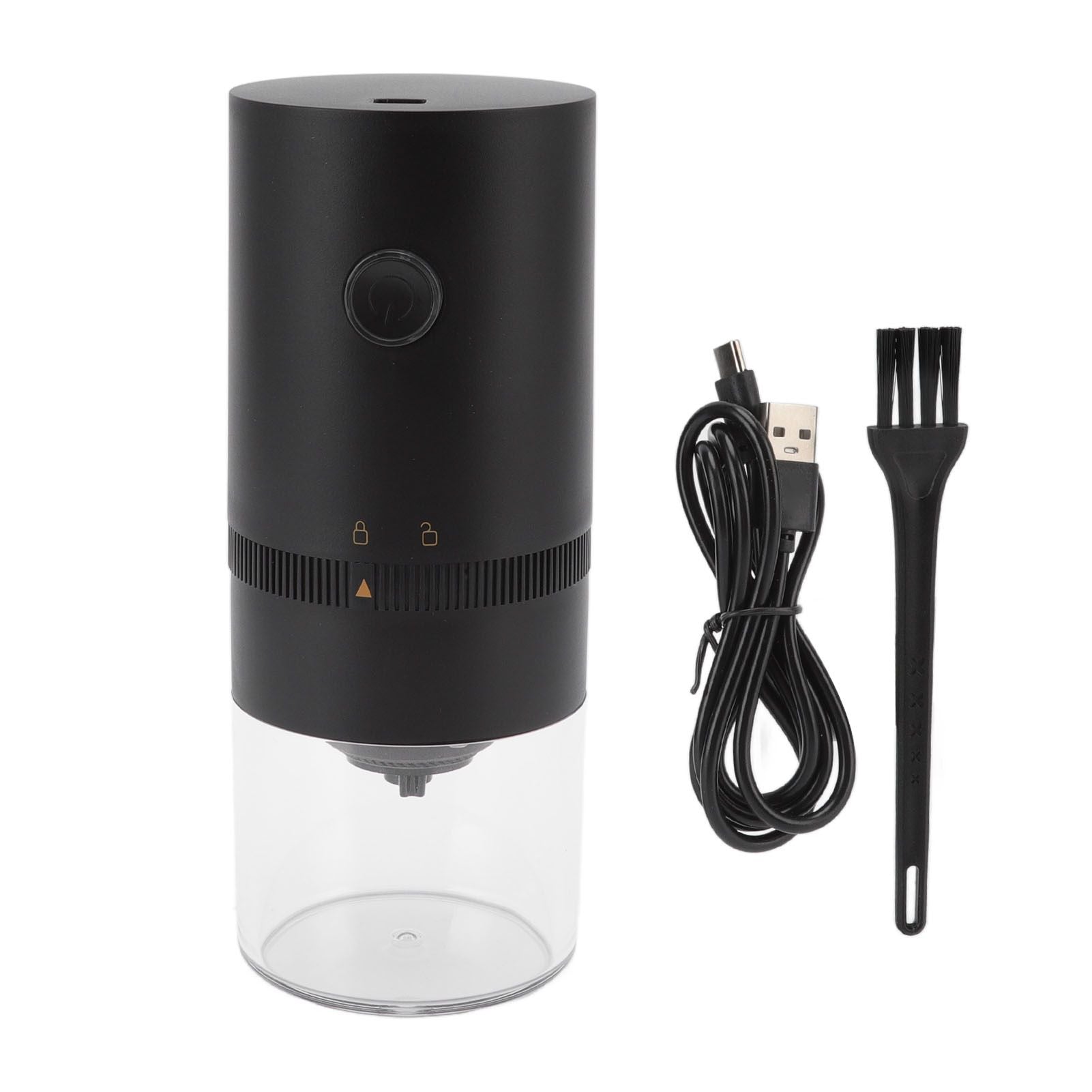 Electric Coffee Grinder USB Charging Black Simple Operation Coffee Bean Grinder for Home Camping Travel 3.7V 13W