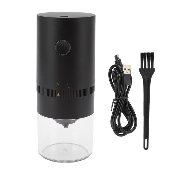 Electric Coffee Grinder USB Charging Black Simple Operation Coffee Bean Grinder for Home Camping Travel 3.7V 13W