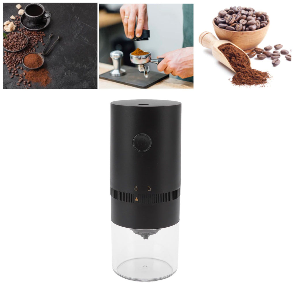 Electric Coffee Grinder USB Charging Black Simple Operation Coffee Bean Grinder for Home Camping Travel 3.7V 13W