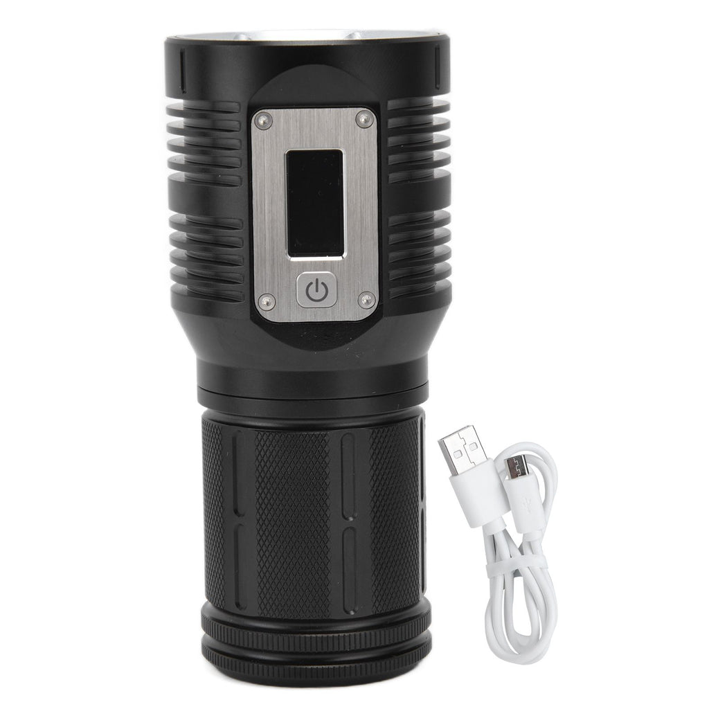 Strong Light Flashlight Digital Display Rainproof Rechargeable Flashlight for Camping Emergency Lighting Work