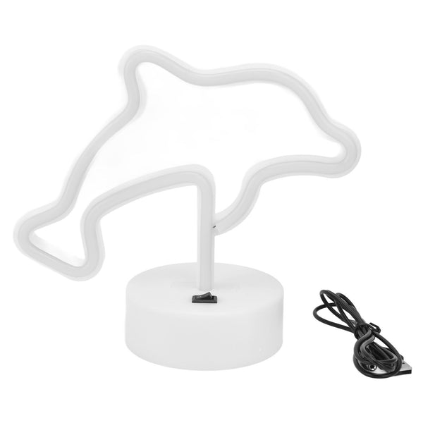 LED Dolphin Neon Light USB Or Battery Powered Unique Room Decoration Accessory with Base