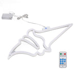 LED Neon Light Ice Cream Waterproof Battery USB Powered Hangable Decorative Remote Control Neon Sign for Home Party(White Blue )
