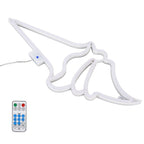 LED Neon Light Ice Cream Waterproof Battery USB Powered Hangable Decorative Remote Control Neon Sign for Home Party(White Blue )