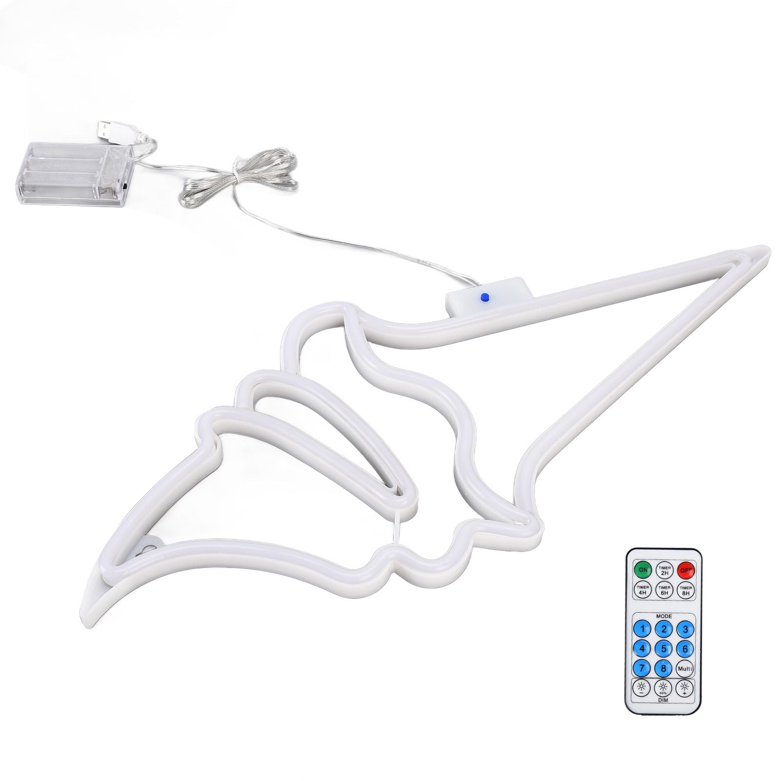 LED Neon Light Ice Cream Waterproof Battery USB Powered Hangable Decorative Remote Control Neon Sign for Home Party(Blue Pink )