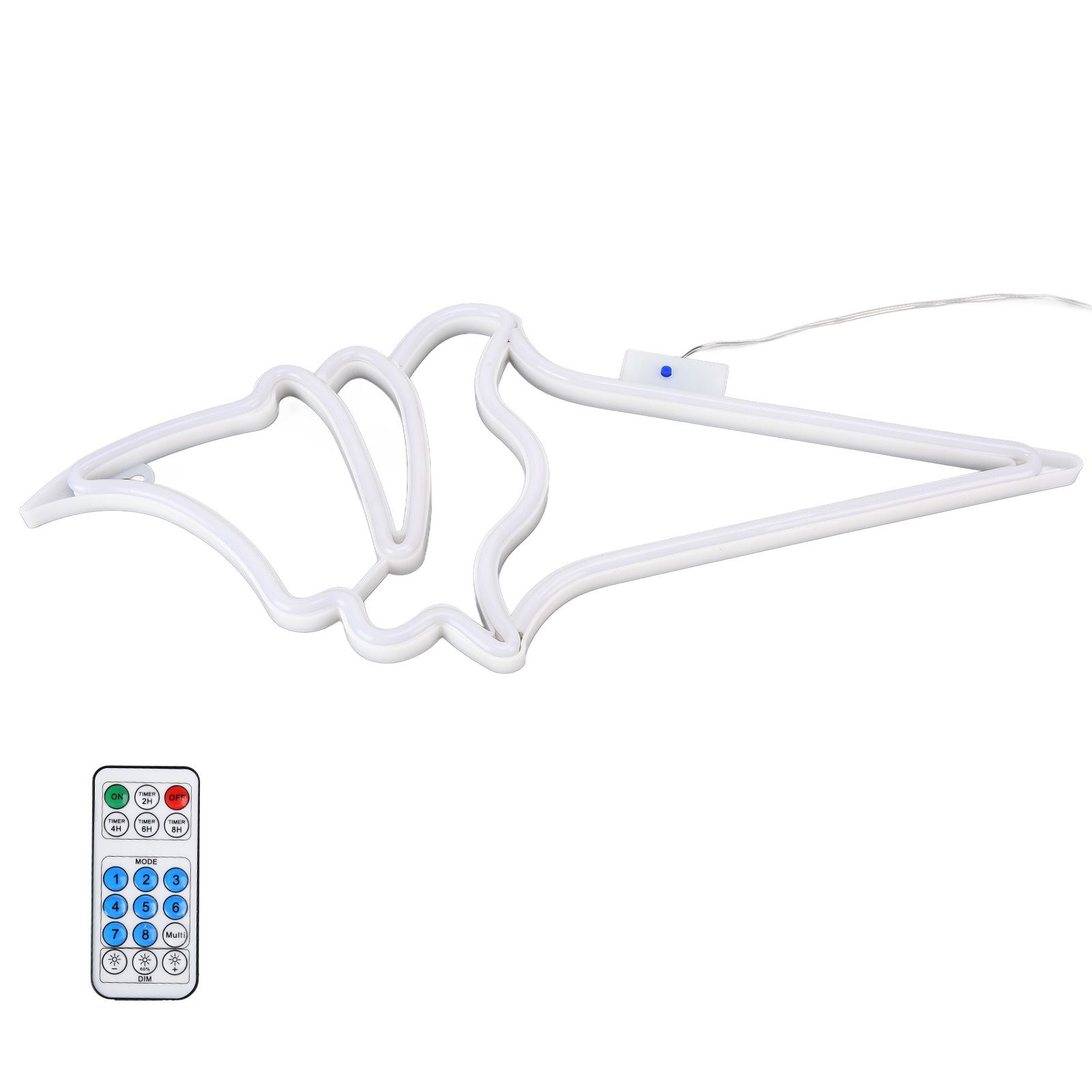 LED Neon Light Ice Cream Waterproof Battery USB Powered Hangable Decorative Remote Control Neon Sign for Home Party(Blue Pink )