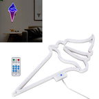 LED Neon Light Ice Cream Waterproof Battery USB Powered Hangable Decorative Remote Control Neon Sign for Home Party(Blue Pink )