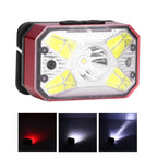 LED Headlight Outdoor COB Induction Headlight USB Charging Head Flashlight for Night RunningRed