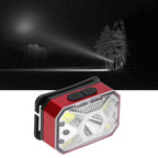 LED Headlight Outdoor COB Induction Headlight USB Charging Head Flashlight for Night RunningRed