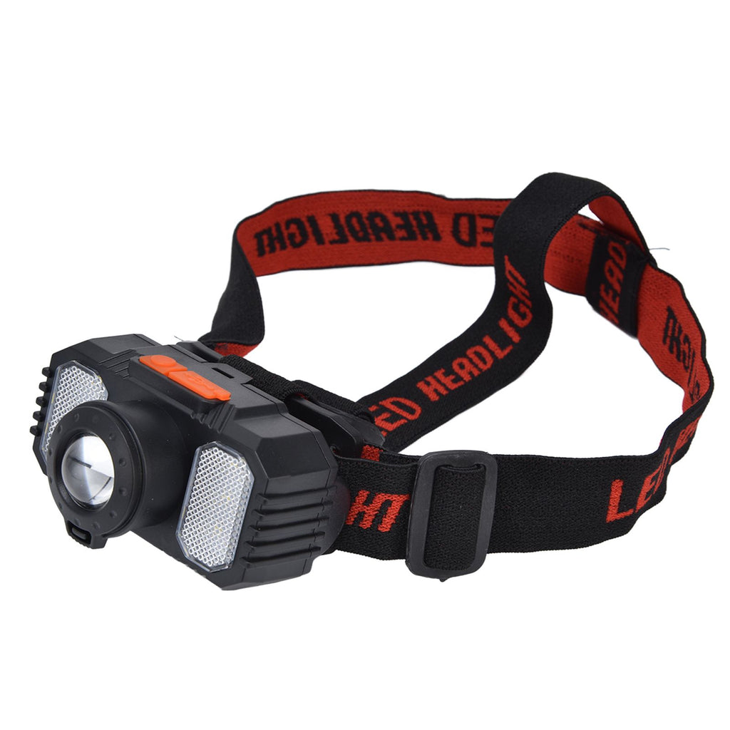 LED Headlight USB Charging Adjustable Zoom Dual Light Sources Waterproof Portable Headlight for Fishing Running