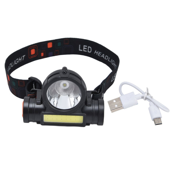 Headlamp LED COB Dual Use Adjustable USB Rechargeable Waterproof LED Headlamp for Outdoor Camping Hunting Fishing