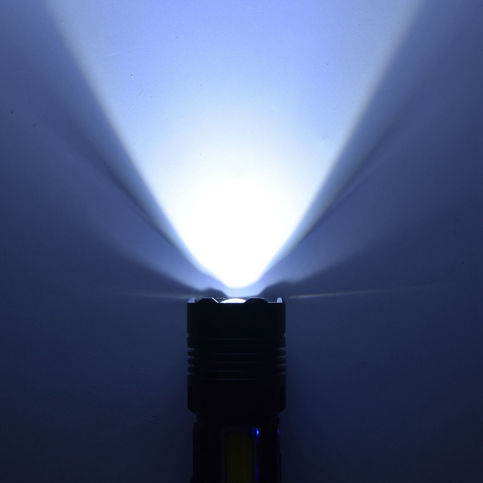 Glare Flashlight Super Bright Waterproof Zoomable with Power Display for Outdoor