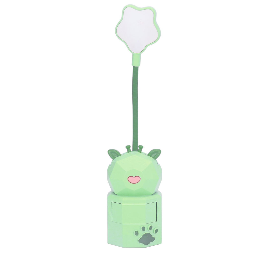 Kids Reading Light Cute Design USB Charging Warm Light 360 Degrees Gooseneck Adjustment Safe Material Kids LampGreen