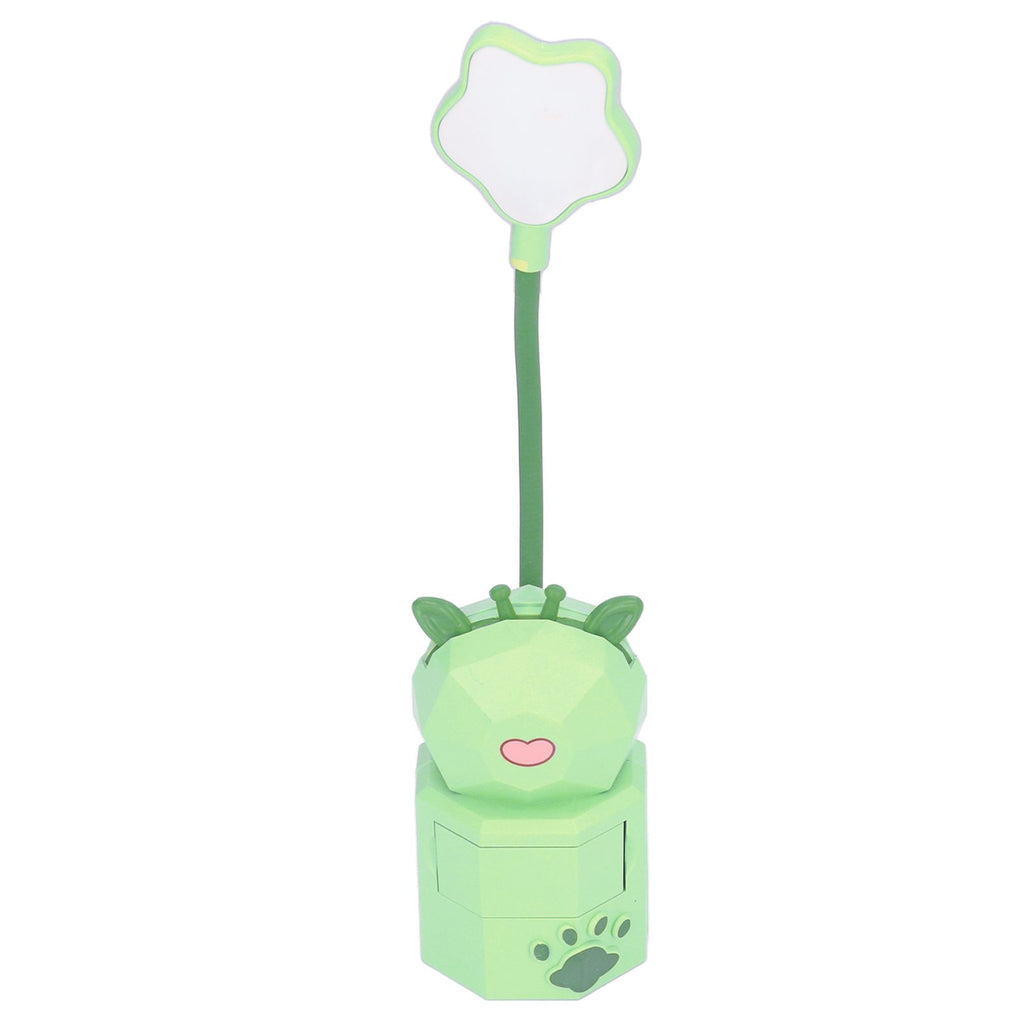 Kids Reading Light Cute Design USB Charging Warm Light 360 Degrees Gooseneck Adjustment Safe Material Kids LampGreen