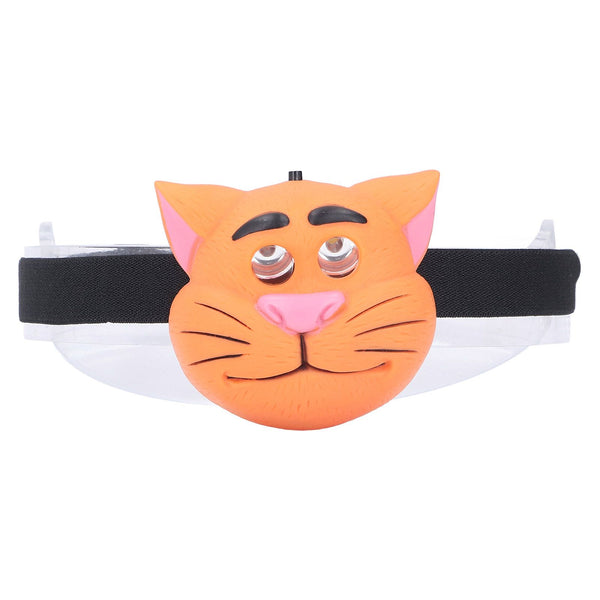 Kids Headlamp Cat Shape 2 Lighting Modes Lightweight Portable Battery Power Supply Plastic Headlight for Camping