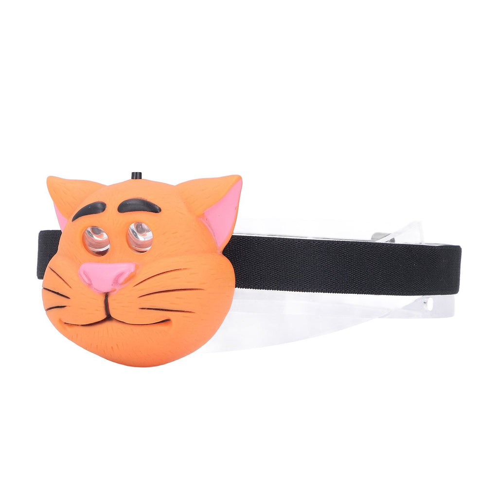 Kids Headlamp Cat Shape 2 Lighting Modes Lightweight Portable Battery Power Supply Plastic Headlight for Camping