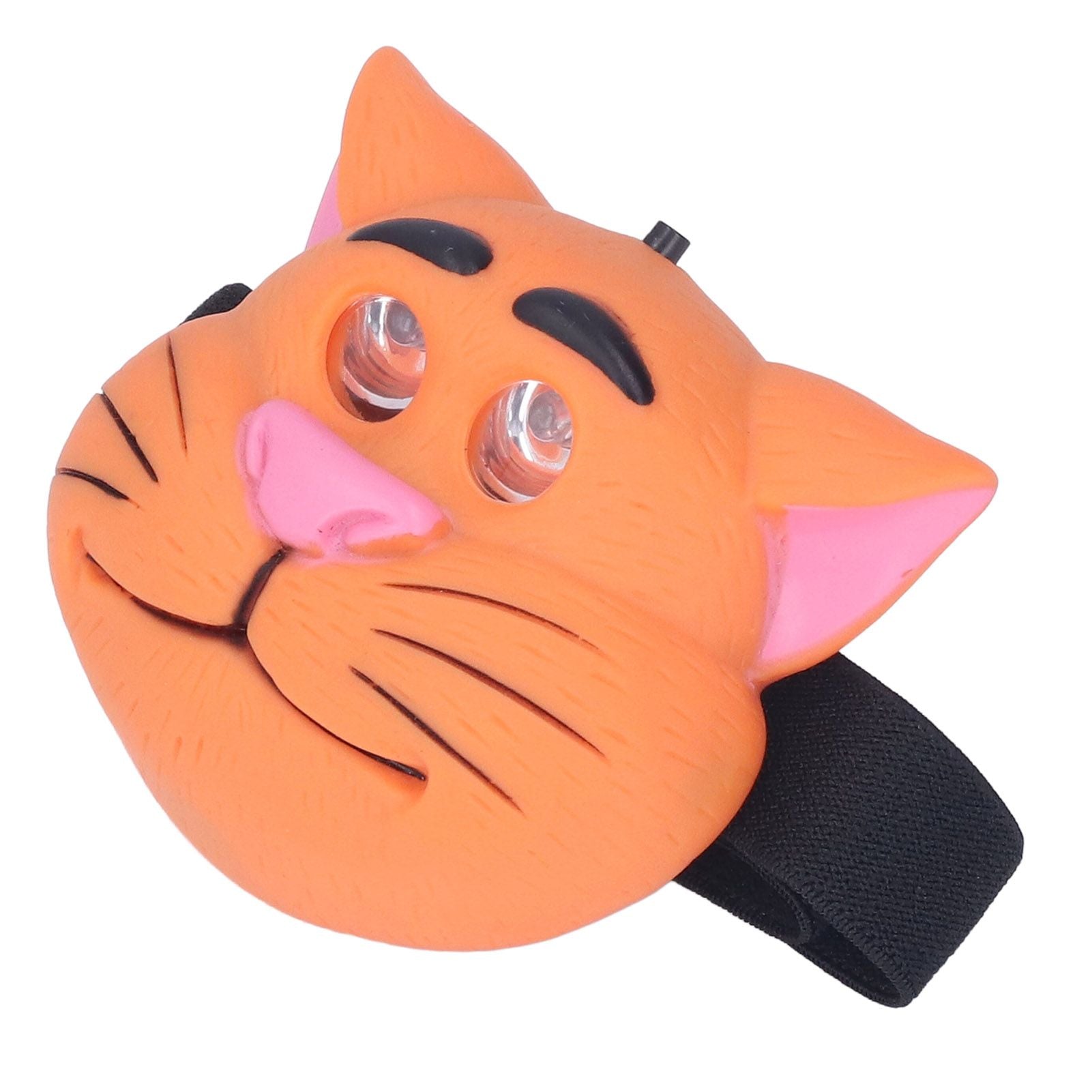 Kids Headlamp Cat Shape 2 Lighting Modes Lightweight Portable Battery Power Supply Plastic Headlight for Camping