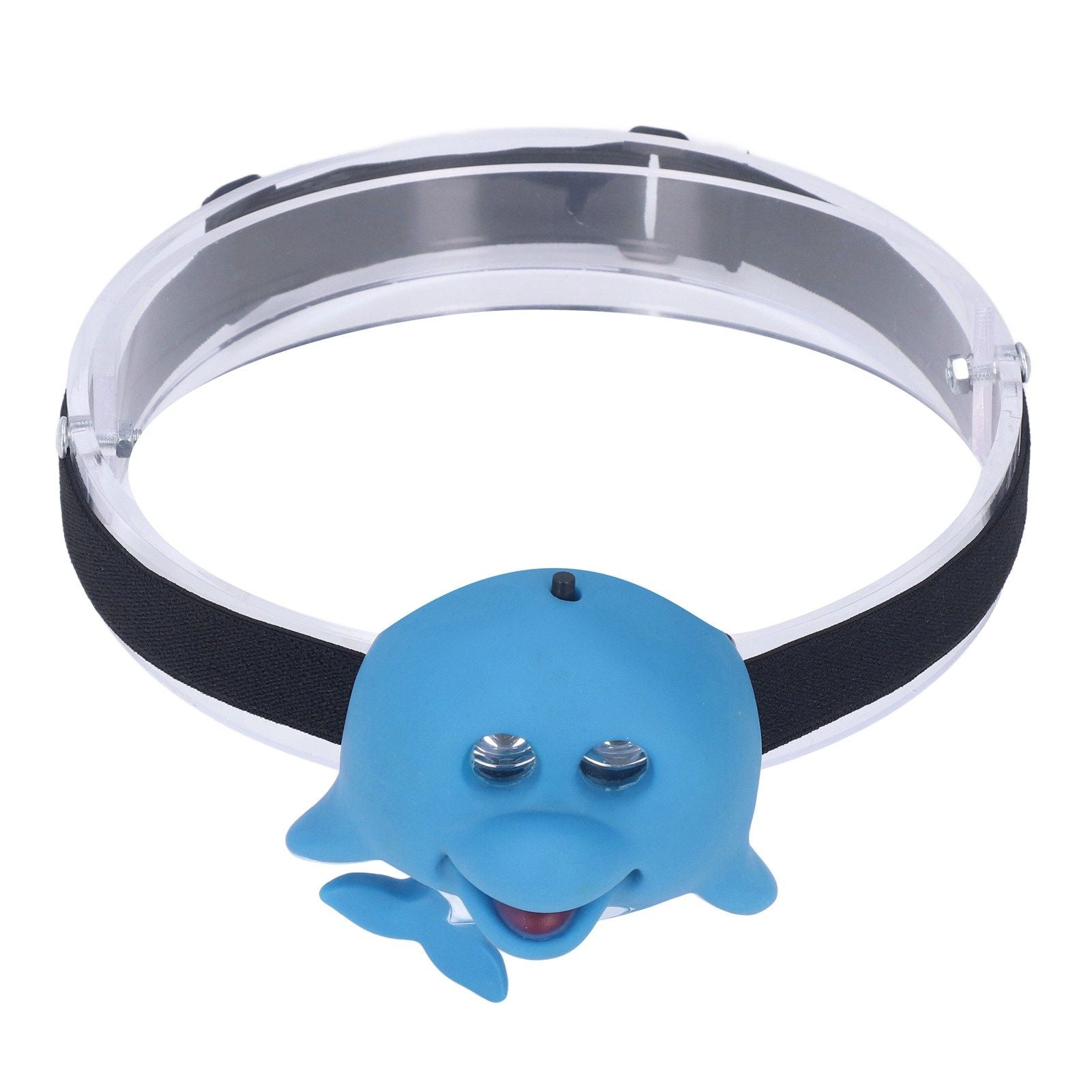 Kids Headlamp Blue Dolphin Shape Eco Friendly Plastic 2 Lighting Modes Portable Battery Powered Headlight for Outdoor