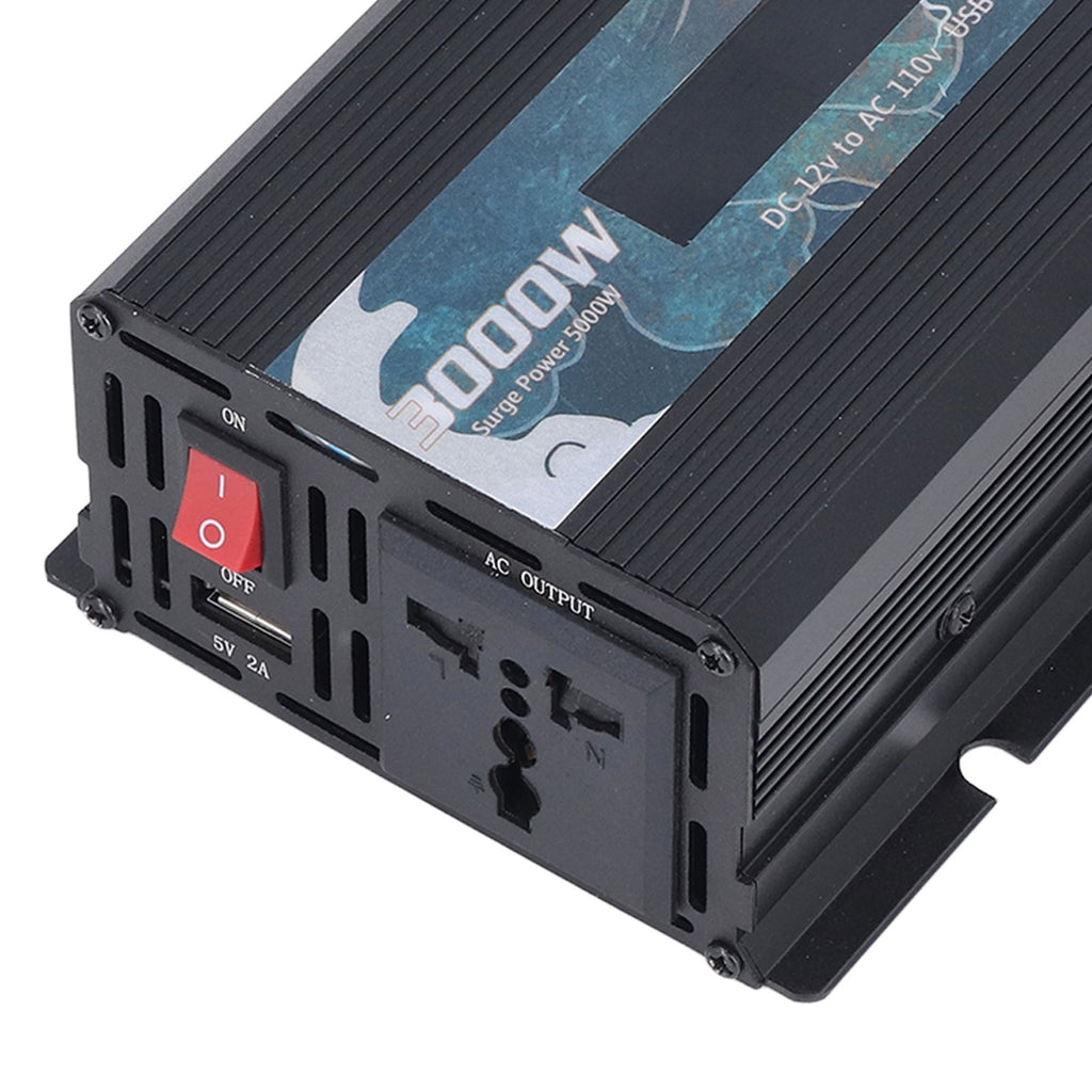 Pure Sine Wave Inverter DC 12V to AC 110V Multifunctional Power Battery Converter for Electrical ApplianceBlack