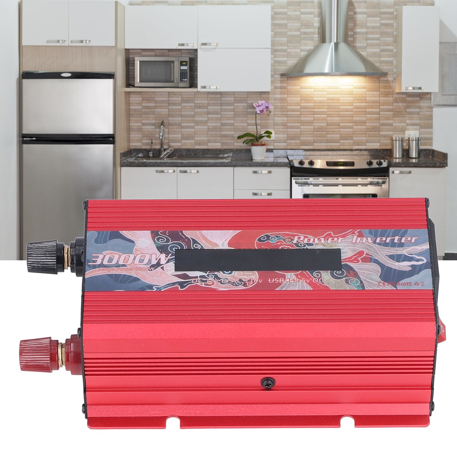 Pure Sine Wave Inverter DC 12V to AC 110V Multifunctional Power Battery Converter for Electrical ApplianceRed