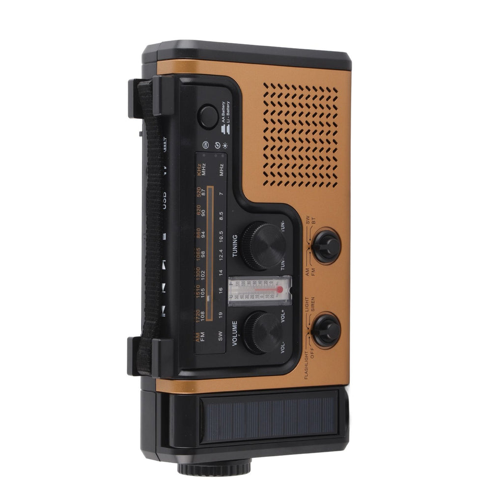 Portable LED Solar Hand Crank Radio 2000mAh AM FM SW Emergency Weather Radio with Flashlight