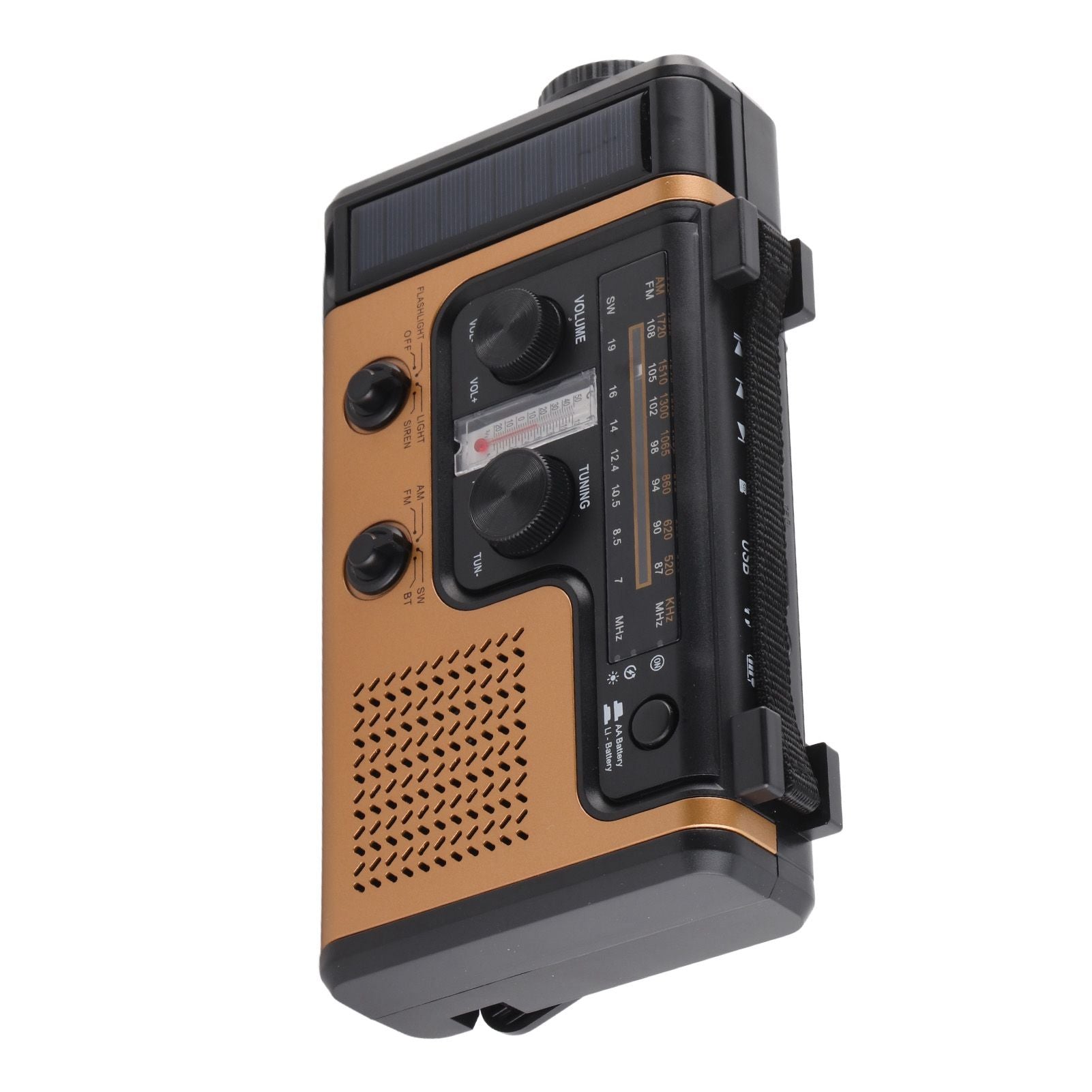 Portable LED Solar Hand Crank Radio 2000mAh AM FM SW Emergency Weather Radio with Flashlight