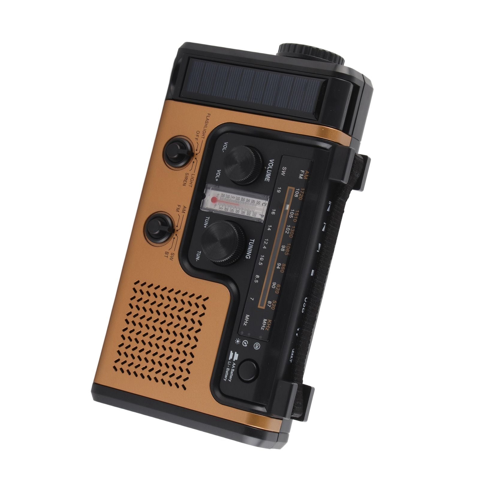 Portable LED Solar Hand Crank Radio 2000mAh AM FM SW Emergency Weather Radio with Flashlight