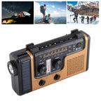 Portable LED Solar Hand Crank Radio 2000mAh AM FM SW Emergency Weather Radio with Flashlight
