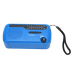Hand Crank Solar Radio AM FM SW1 SW2 Camping LED Flashlight Multiband Camping Emergency Radio for OutdoorBlue
