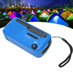 Hand Crank Solar Radio AM FM SW1 SW2 Camping LED Flashlight Multiband Camping Emergency Radio for OutdoorBlue