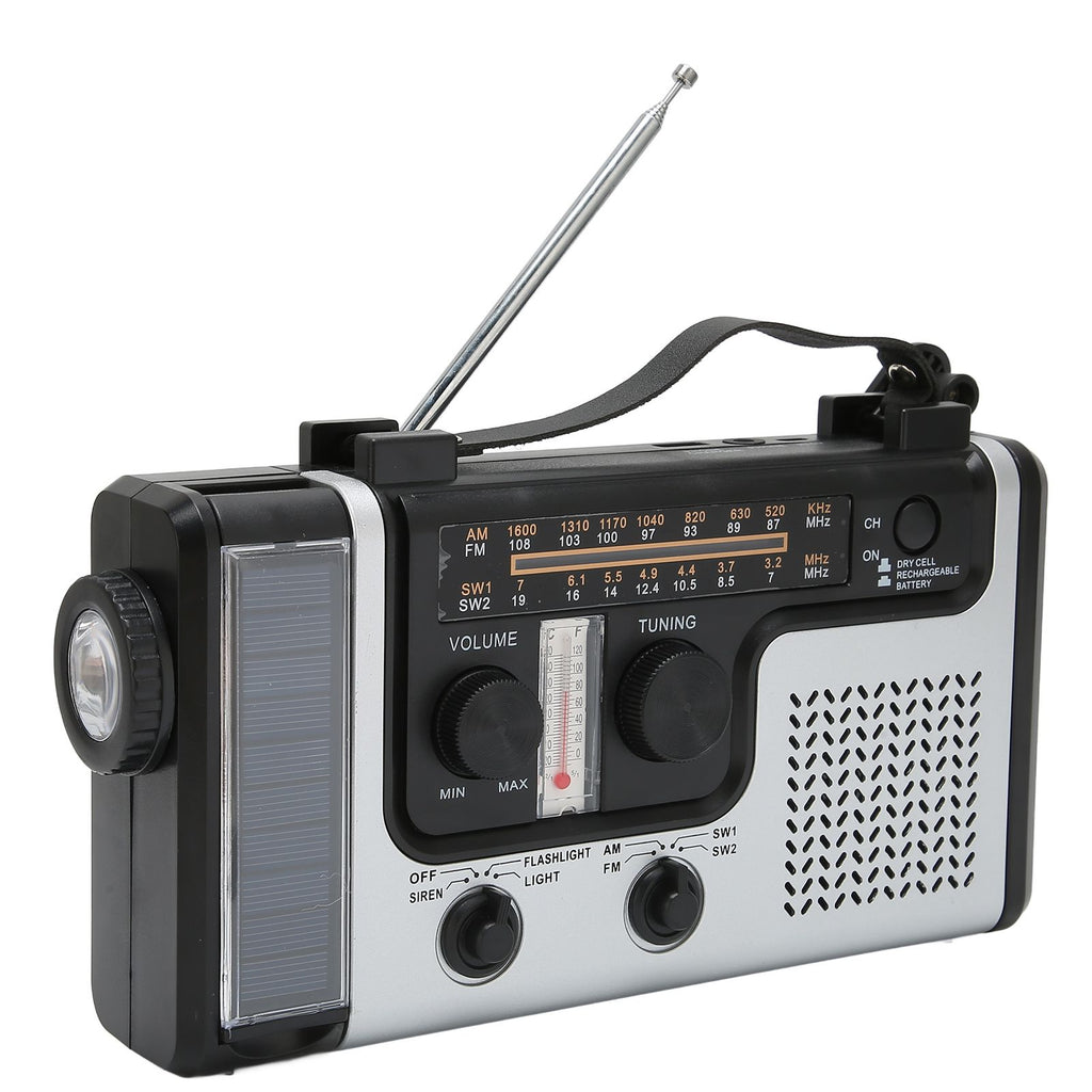 LED Hand Crank Radio AM FM SW Solar Dynamo Outdoor Emergency Radio with Portable Flashlight