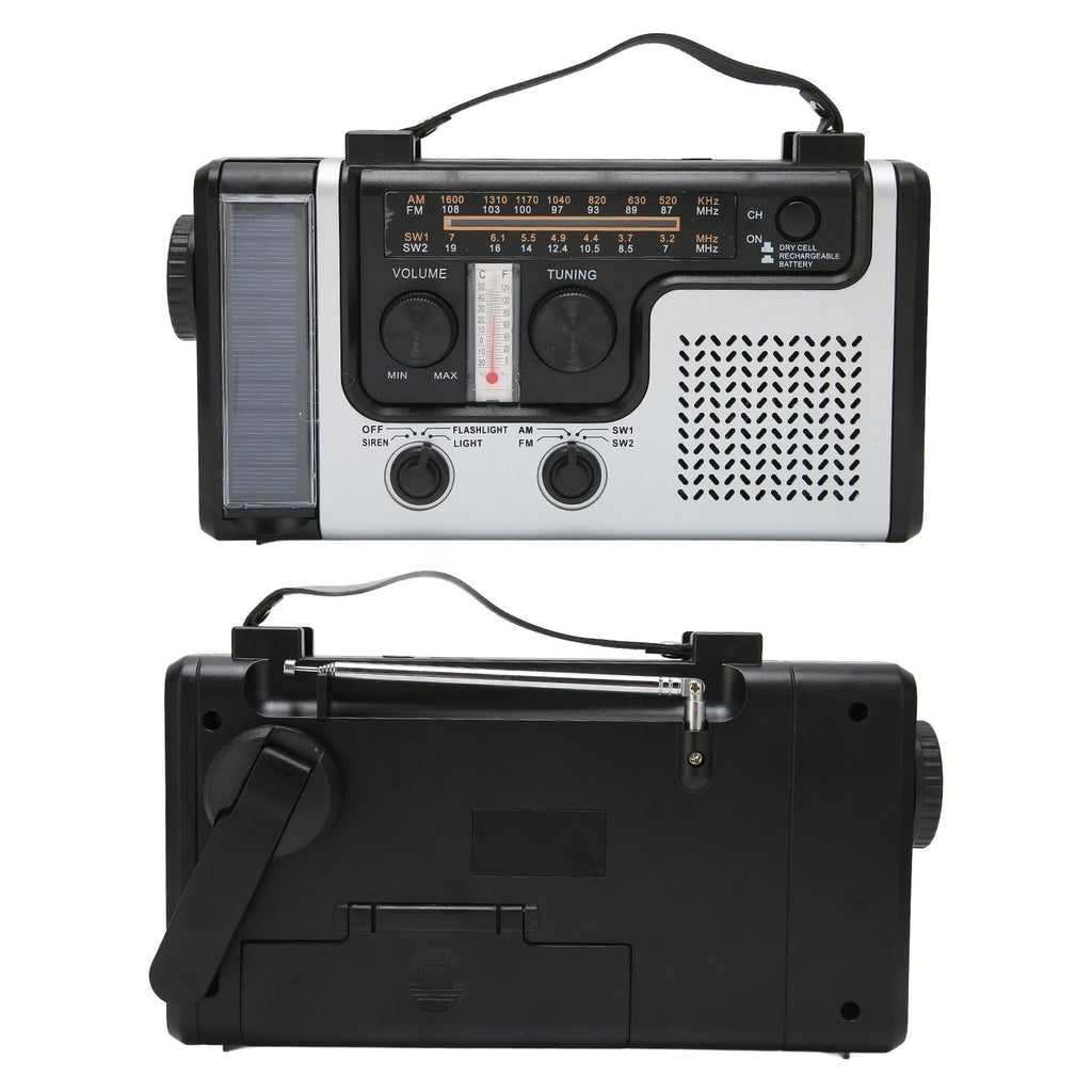 LED Hand Crank Radio AM FM SW Solar Dynamo Outdoor Emergency Radio with Portable Flashlight