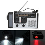 LED Hand Crank Radio AM FM SW Solar Dynamo Outdoor Emergency Radio with Portable Flashlight