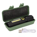 Mini Flashlight Strong Light 3 Modes Telescopic Zoom Portable Rechargeable for Camping Emergency Outdoor