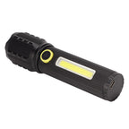 Mini Flashlight Strong Light 3 Modes Telescopic Zoom Portable Rechargeable for Camping Emergency Outdoor