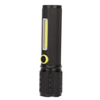 Mini Flashlight Strong Light 3 Modes Telescopic Zoom Portable Rechargeable for Camping Emergency Outdoor