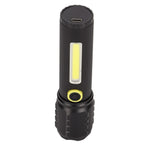Mini Flashlight Strong Light 3 Modes Telescopic Zoom Portable Rechargeable for Camping Emergency Outdoor