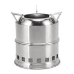 Mini Alcohol Stove for Camping Hiking Stainless Steel Campfire Stove With Storage Bag Round