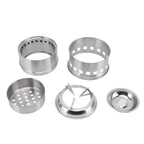 Mini Alcohol Stove for Camping Hiking Stainless Steel Campfire Stove With Storage Bag Round