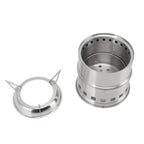 Mini Alcohol Stove for Camping Hiking Stainless Steel Campfire Stove With Storage Bag Round