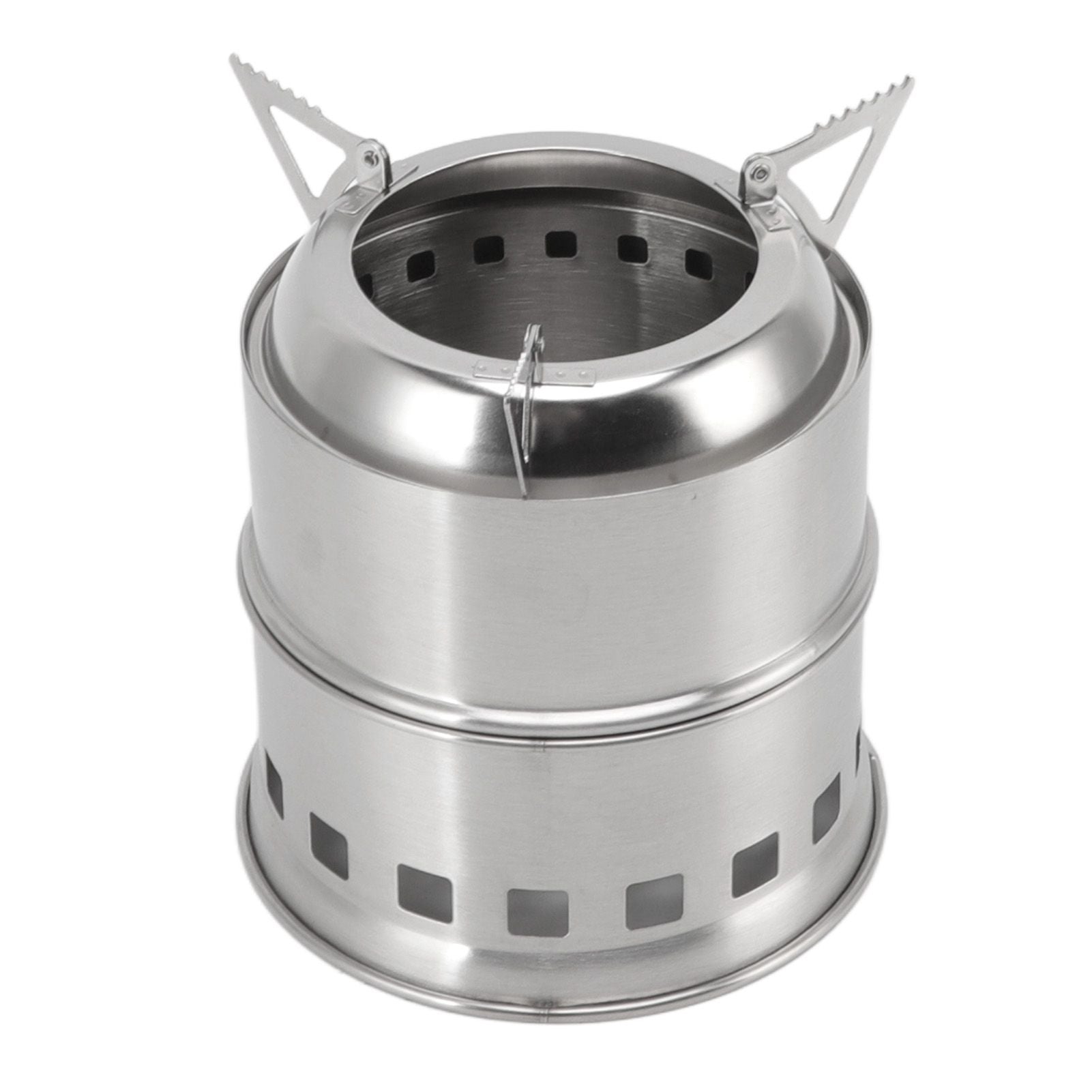 Mini Alcohol Stove for Camping Hiking Stainless Steel Campfire Stove With Storage Bag Round