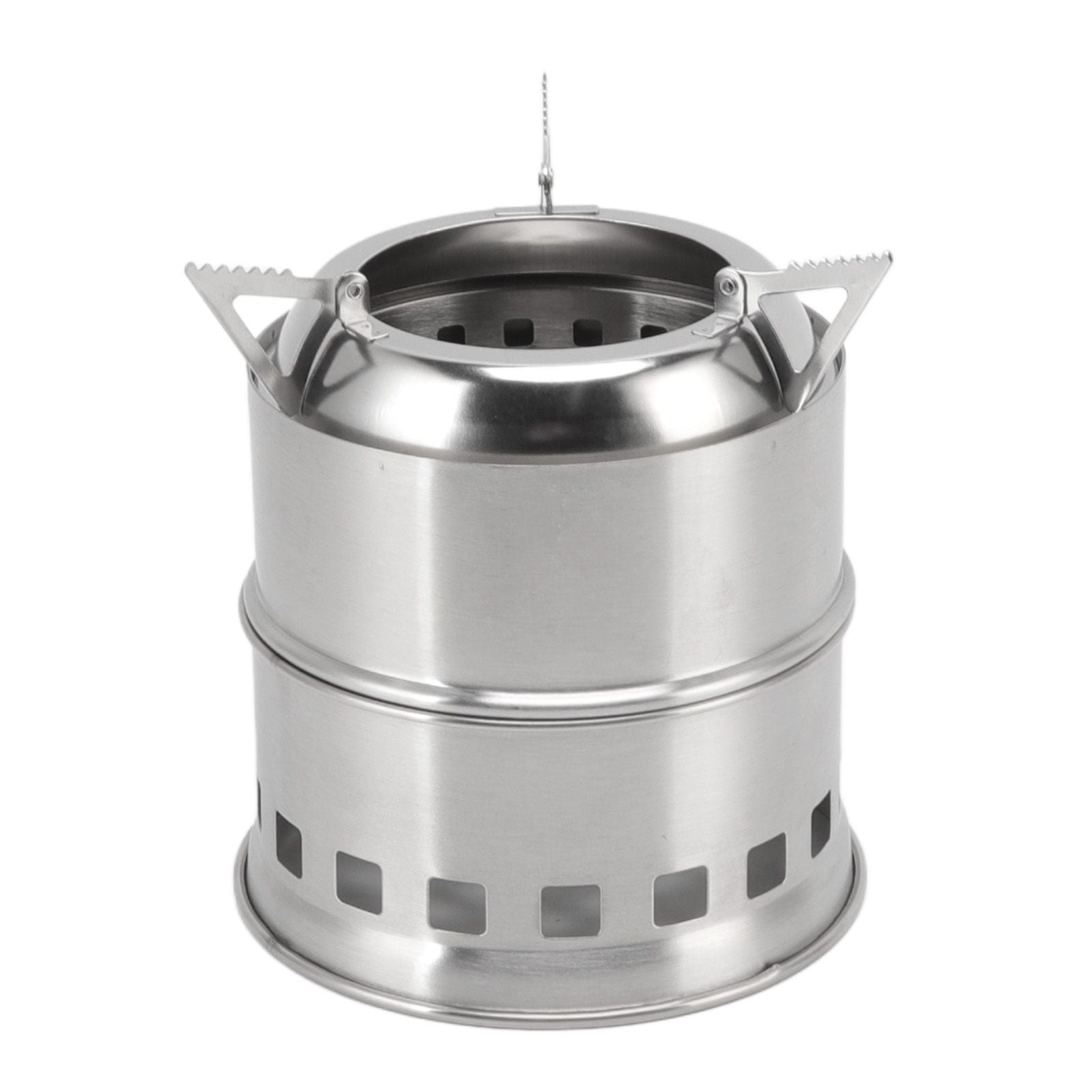 Mini Alcohol Stove for Camping Hiking Stainless Steel Campfire Stove With Storage Bag Round